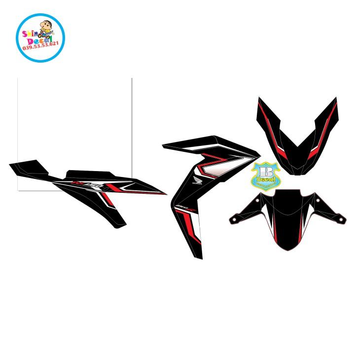 Tem xe winner RS 150 dán xe đen