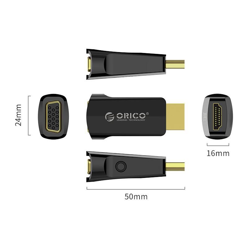 Cổng chuyển đổi HDMI to VGA (M to F) Audio &amp; Video Convertor ORICO