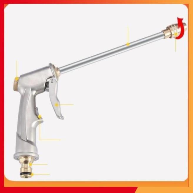 Bộ dây vòi xịt nước rửa xe, tưới cây . tăng áp 3 lần, loại 20m 206701-2 đầu đồng, cút, nối
