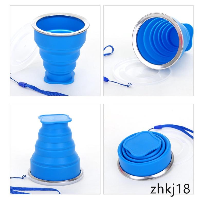 Cốc silicone Có Thể Thu Gọn Thiết Kế Nhỏ Gọn 6 Màu Tiện Dụng