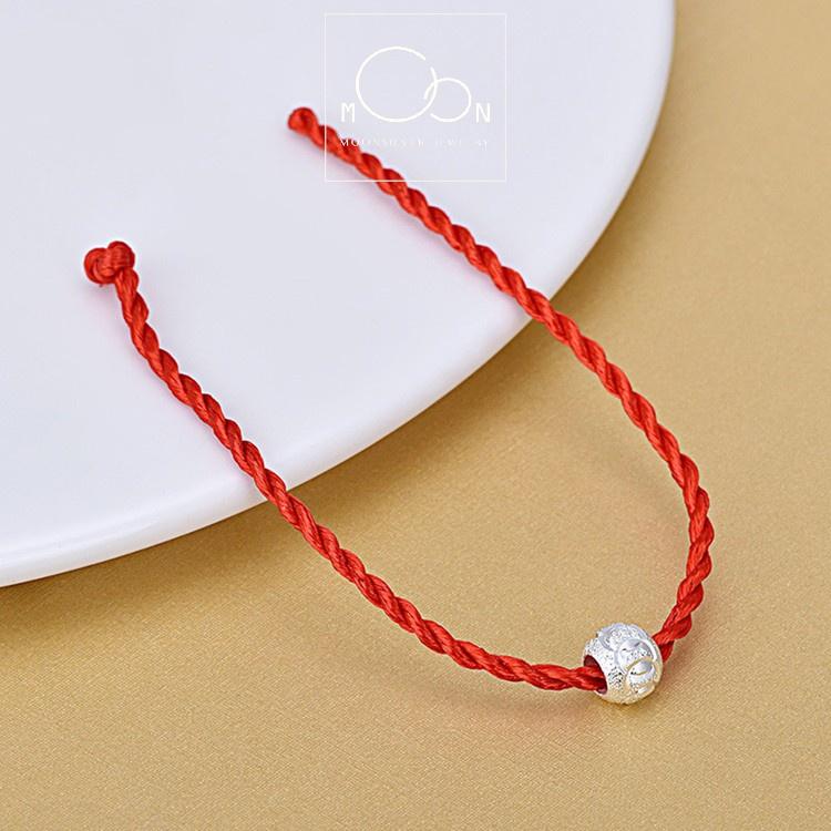 Lắc tay sợi chỉ đỏ bi bạc cao cấp