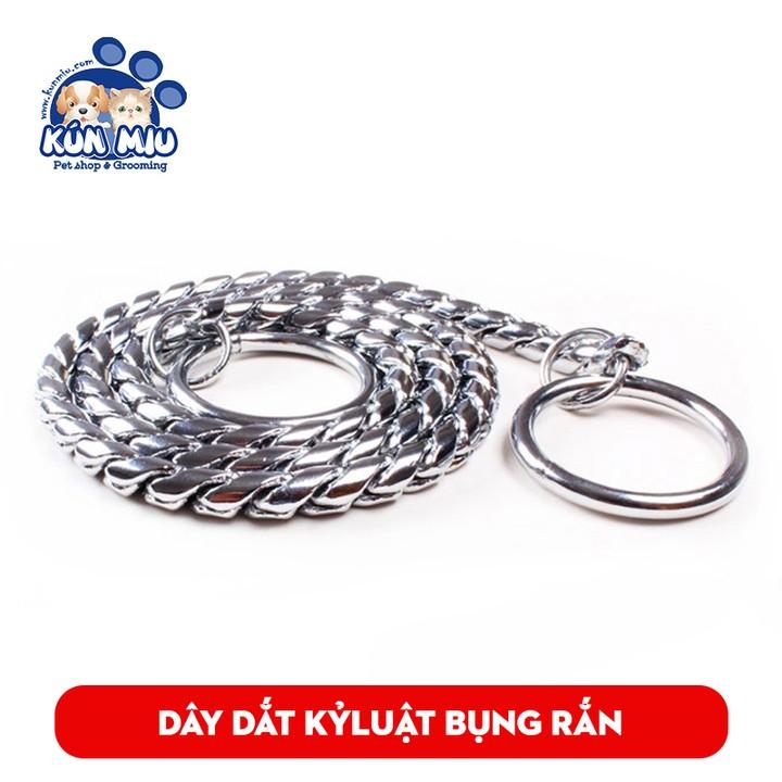 Dây xích kỷ luật, huấn luyện chó dạng bụng rắn cho chó Kún Miu