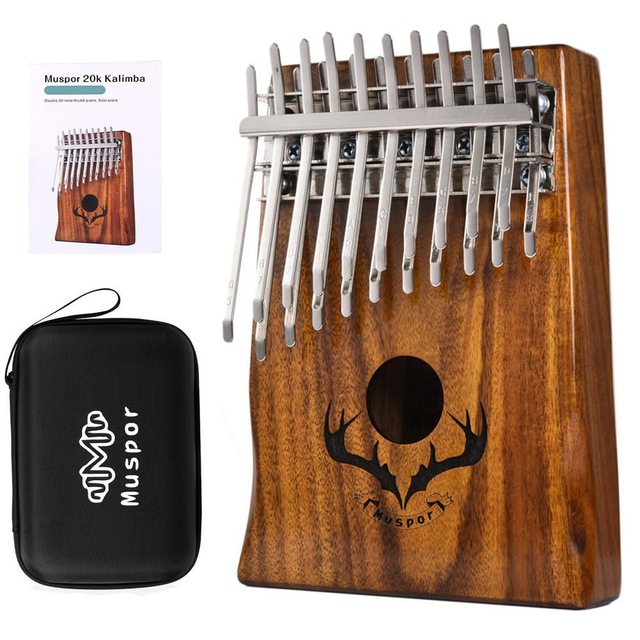 Đàn kalimba 20 phím gỗ nguyên khối Mahagony tặng hộp chống sốc bảo vệ đàn cao cấp- IME-67862MS001