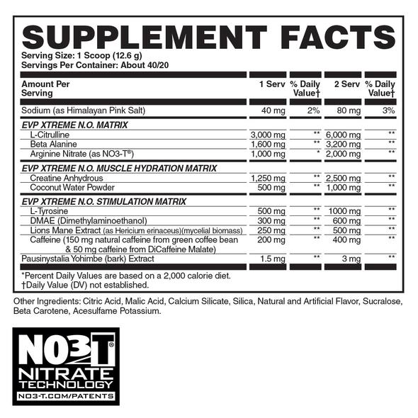 [Chính hãng] Evogen EVP Extreme (40 Liều), Pre-Workout Hỗ Trợ Tỉnh Táo, Tập Trung Năng Lượng Trước Tập, Sức Mạnh, Sức Bền, L-Citrulline, Creatine, Beta-Alanine, NO3-T, DMAE, Lions Mane