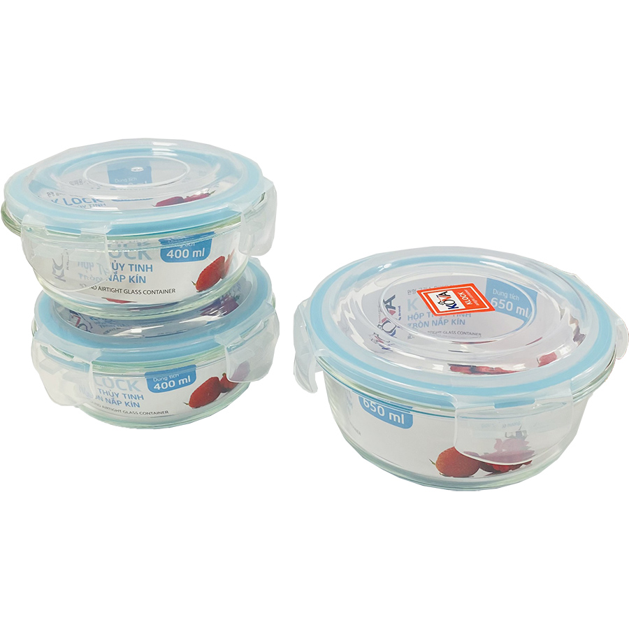 Bộ 3 Hộp Thủy Tinh Chịu Nhiệt KOVA + Túi Giữ Nhiệt