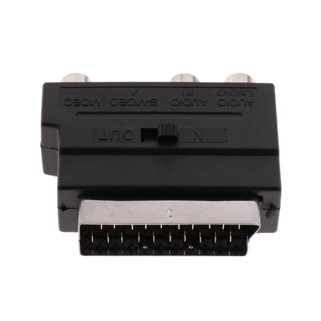 Adaptor AV Block To 3 x RCA Phono Composite S-Video With In/Out Switch