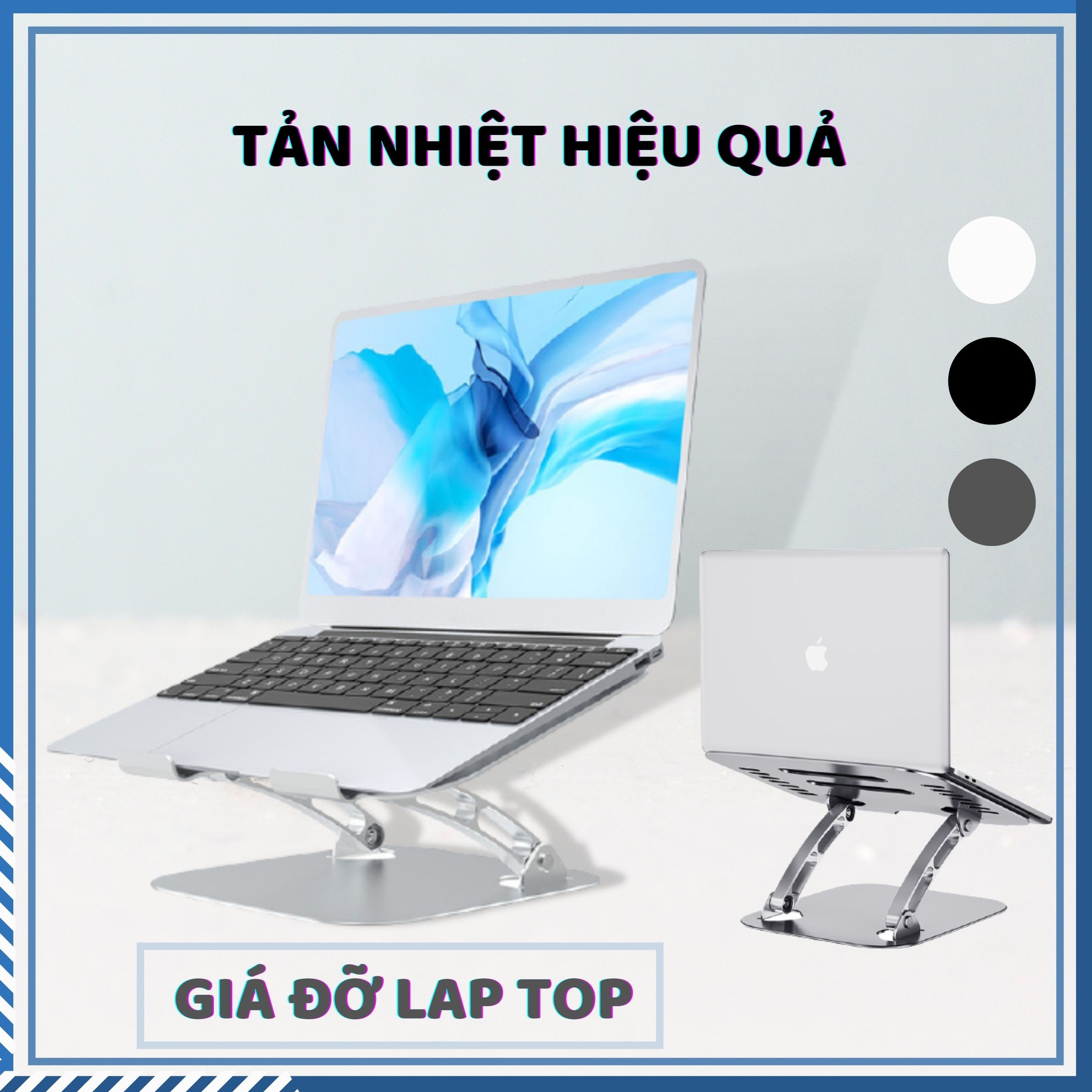 Giá Đỡ Laptop Hợp Kim Nhôm Cao Cấp, Hỗ Trợ Tản Nhiệt, Chống Trơn Trượt Tiện Lợi Dành Cho Laptop 10-17inch