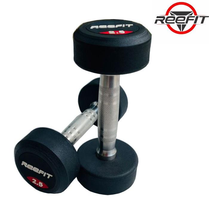 Bộ 2 tạ tay cao su Reefit 2.5kg màu đen