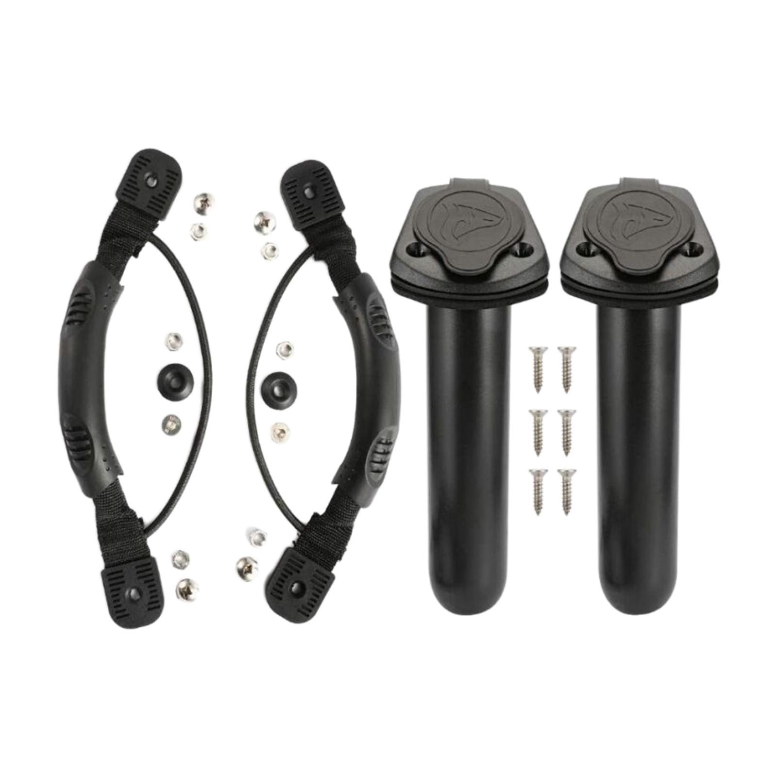 2Pcs Fishing Rod Holder Tube Black Fishing Pole Holder for Yacht Kayak Canoe