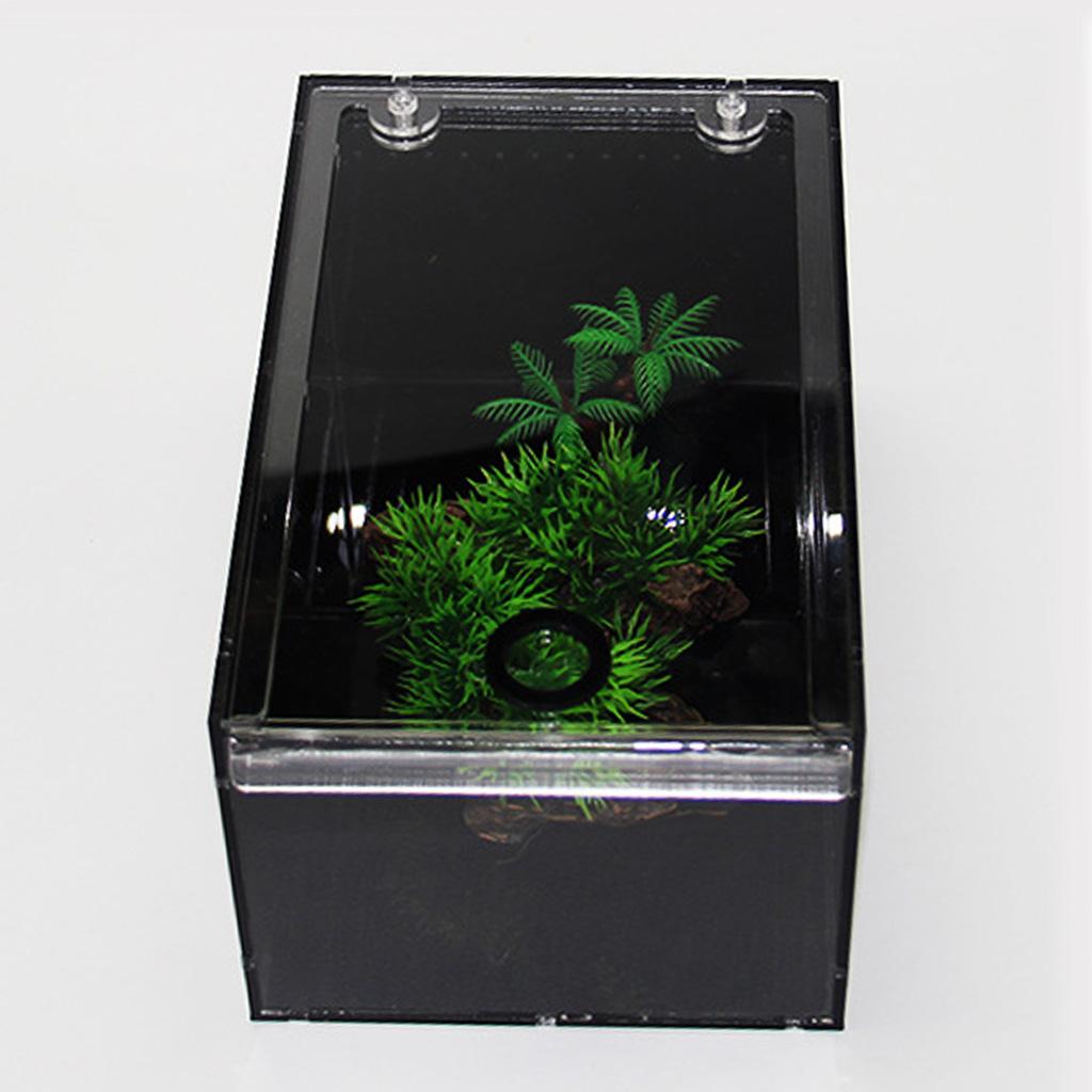 Acrylic Transparent Pet Reptiles Box Breeding Tanks Container For Lizard Chameleon Spider Snake 23 x 15 x 12cm