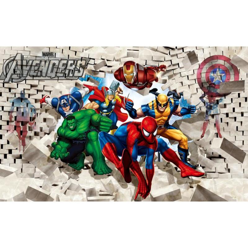 Tranh dán tường siêu nhân Avengers HD Trang trí phòng bé trai HZTU-Vol 2  kim sa