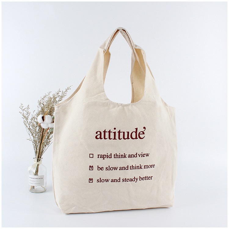 Túi Tote Đeo Vai Attitude, Túi Vải Canvas Đeo Vai Phong Cách Vintage, Túi Xách Nữ Mang Vibe Vintage Đi Chơi, Chụp Ảnh - OTV034 - Ope Store