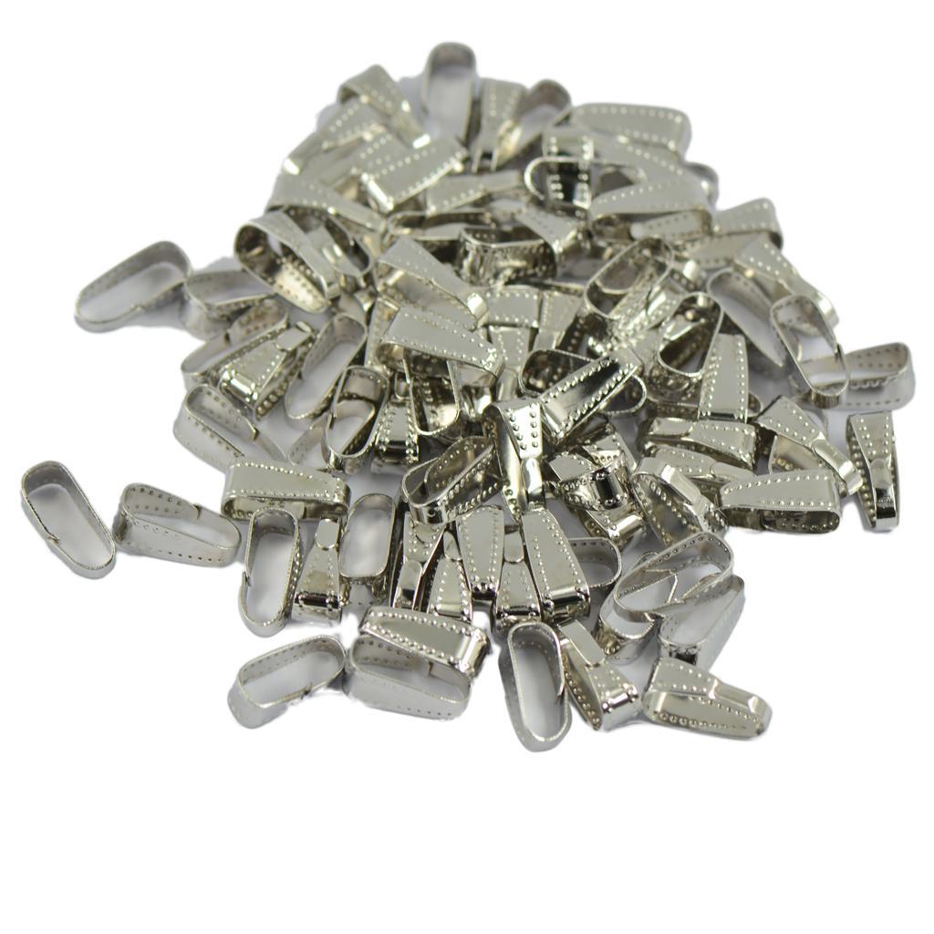 100Pcs 11 Mm Dot Pattern Brass Spring Bail Connector Clasps DIY Jewelry Gold - Silver