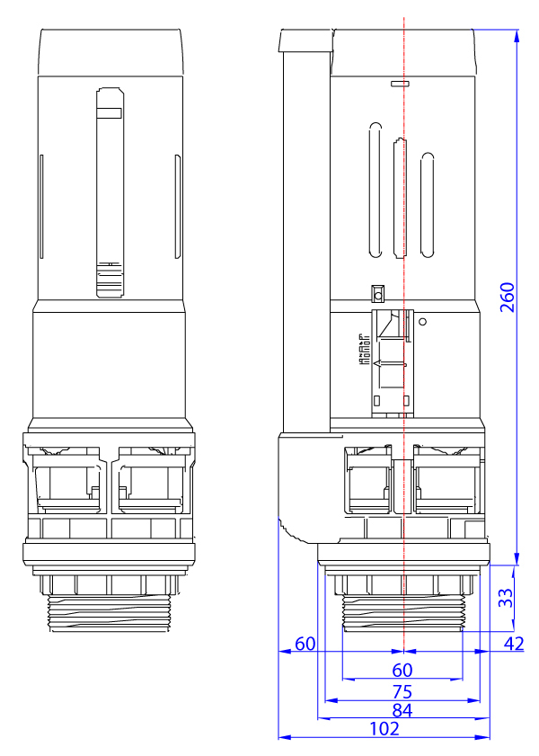 Bộ xả thùng nước (két rời) dùng cho bồn cầu 2 khối -VS1708 -Smart round  két rời 3win  2 nút nhấn