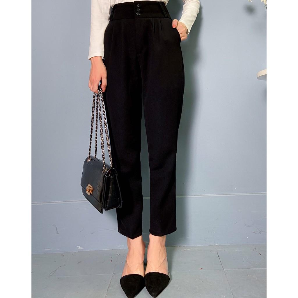 Quần Baggy Nữ Cạp To Thiết Kế 3 khuy Rất Tinh Tế