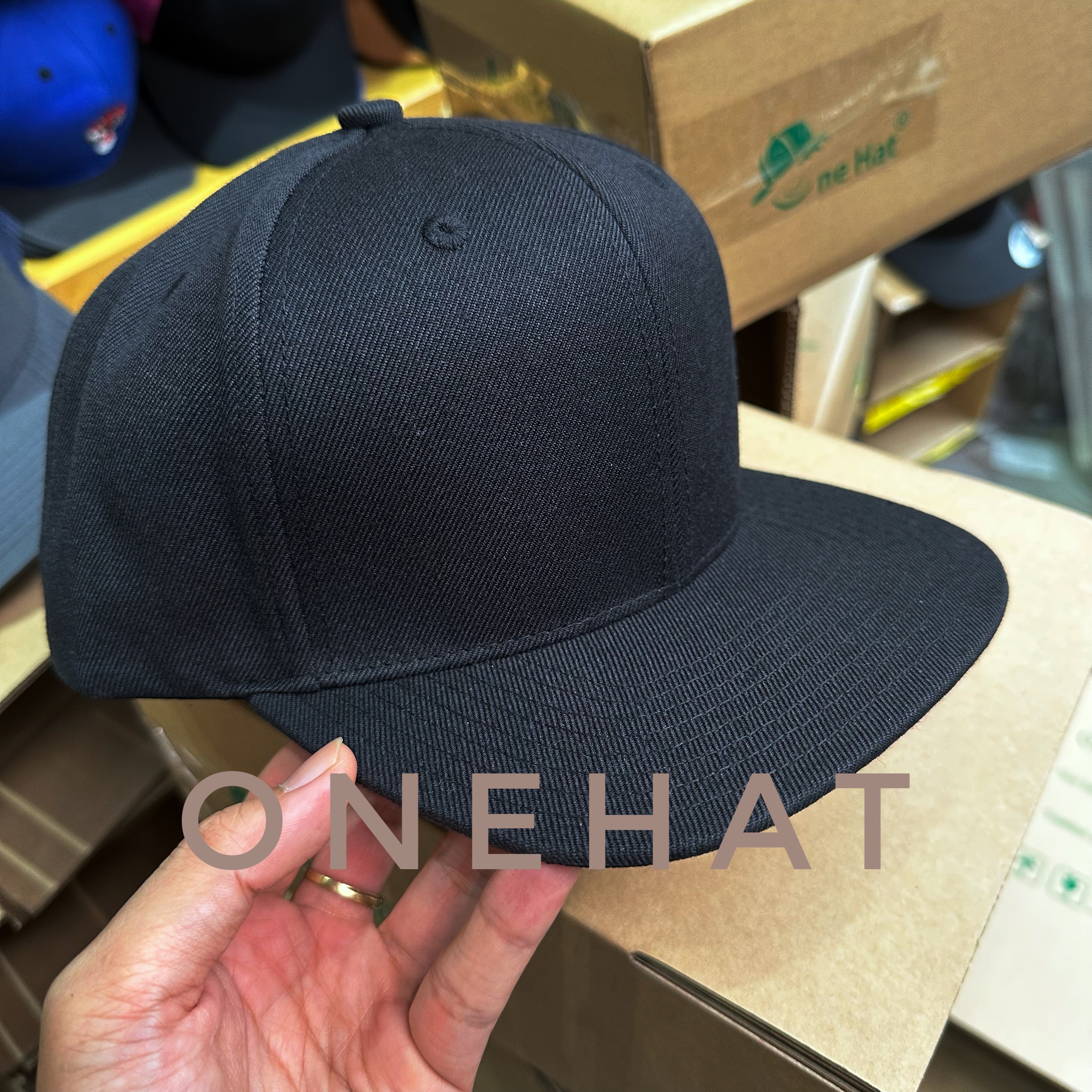 Nón Snapback Hip Hop Trơn Đen vành thẳng chất lượng cao