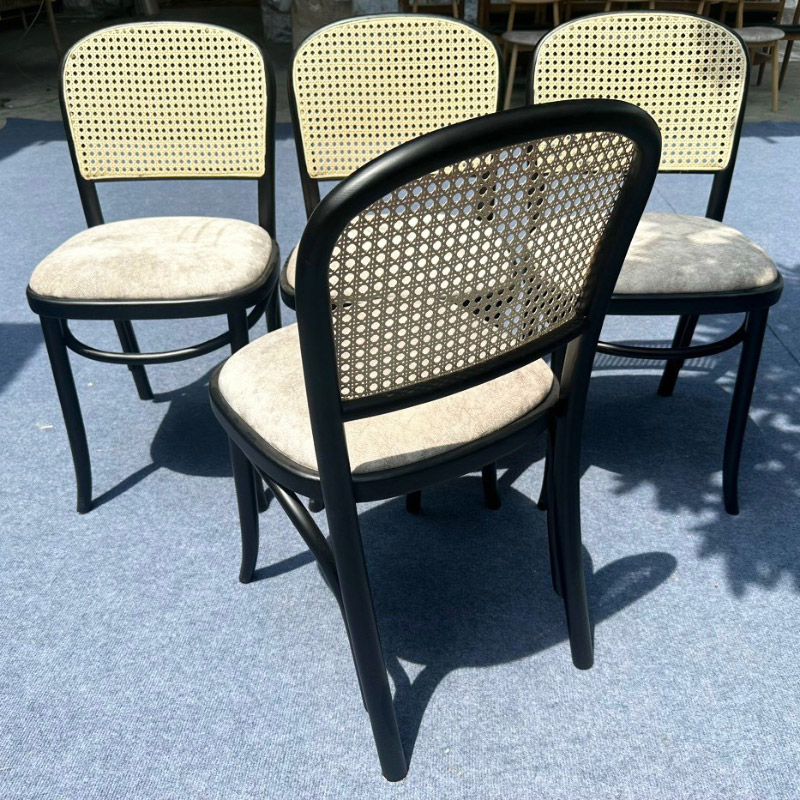 Ghế nhà hàng gỗ ash lưng tựa mắt cáo Thonet 1A-P Nội thất Capta Ghế ăn thân gỗ cổ điển không tay có nệm pvc hoặc vải tại tphcm