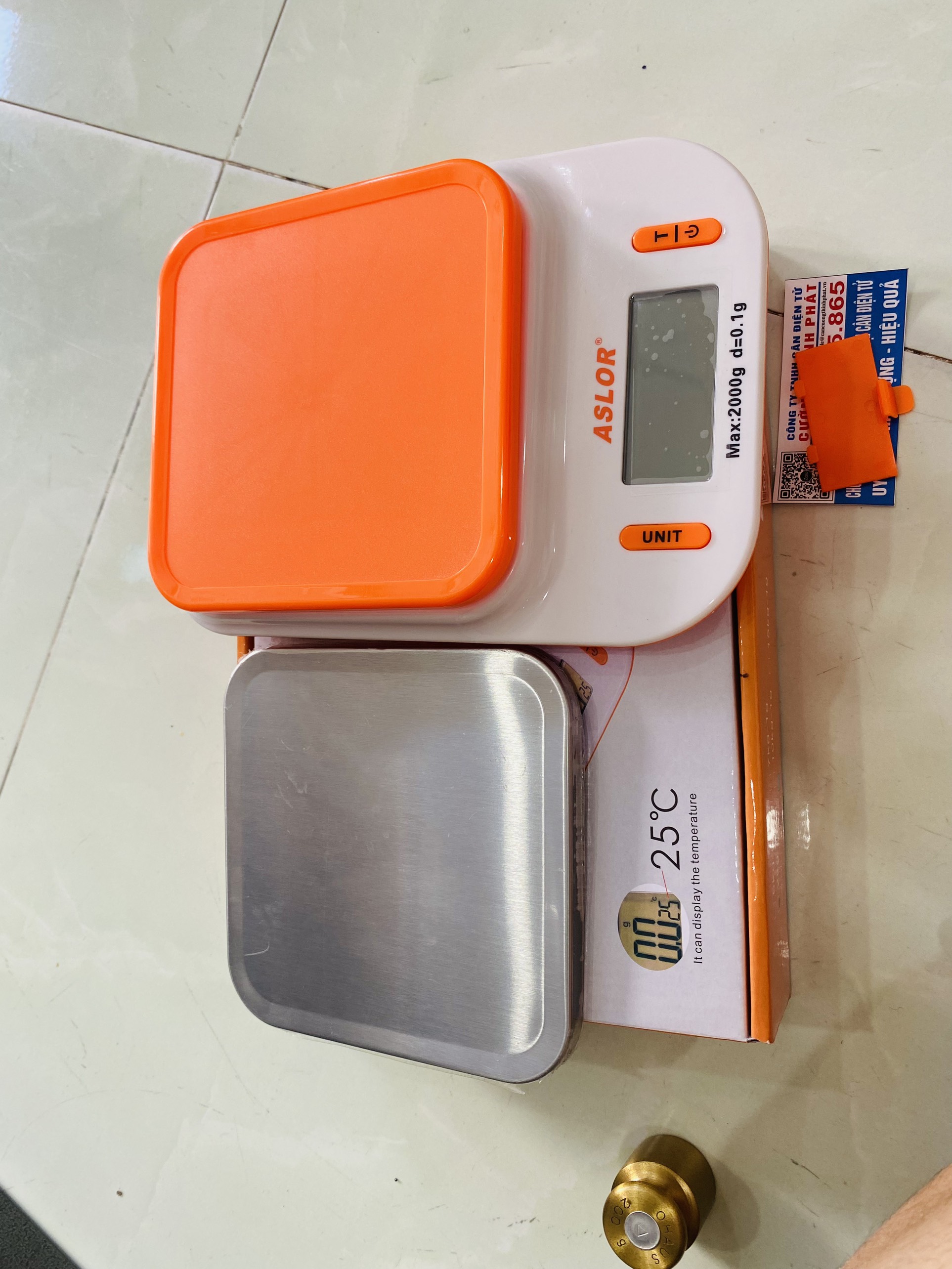 Cân tiểu ly mini ASLOR 2000G/0.1g HIỂN THỊ NHIỆT ĐỘ PHÒNG TRÊN CÂN