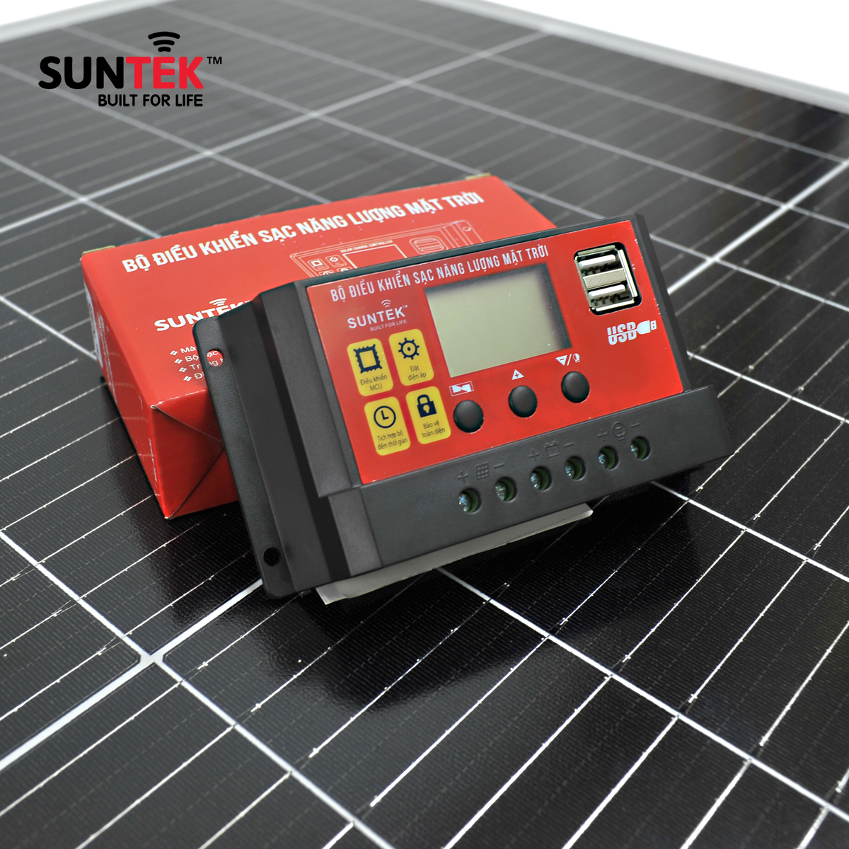 Bộ Sạc Acquy, Pin Bằng Năng Lượng Mặt Trời SUNTEK SA100W/30A - Hàng Chính Hãng - Bảo hành 12 năm Tấm Pin