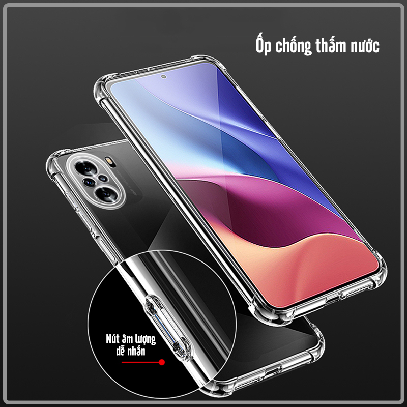 Ốp lưng 4 góc chống sốc cho Xiaomi Poco F3 - Redmi K40 Trong Suốt Che Camera