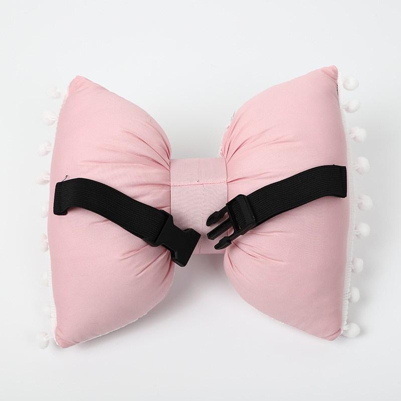Gối tựa đầu và thắt lưng bằng cotton co giãn hình nơ trang trí nội thất xe hơi