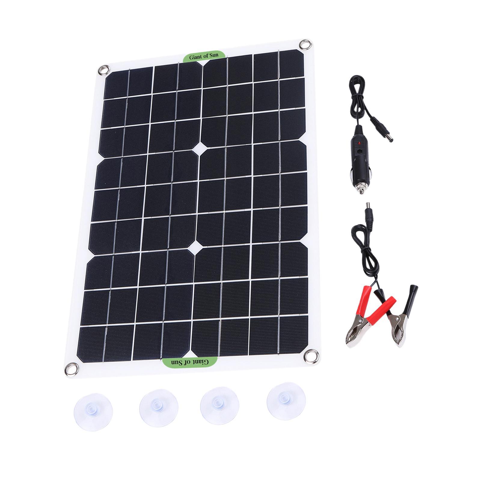 20W Solar Panel Kit Motorcycle Car Battery Camping Solar Charge Camera 18V