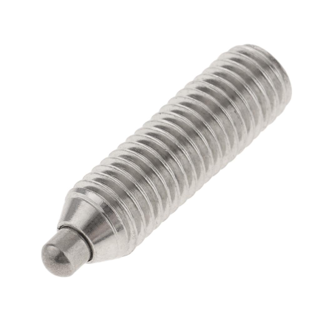Hex Socket Drive Spring Ball Plunger Screw Silver Groove Profile Steel Dowel Pins