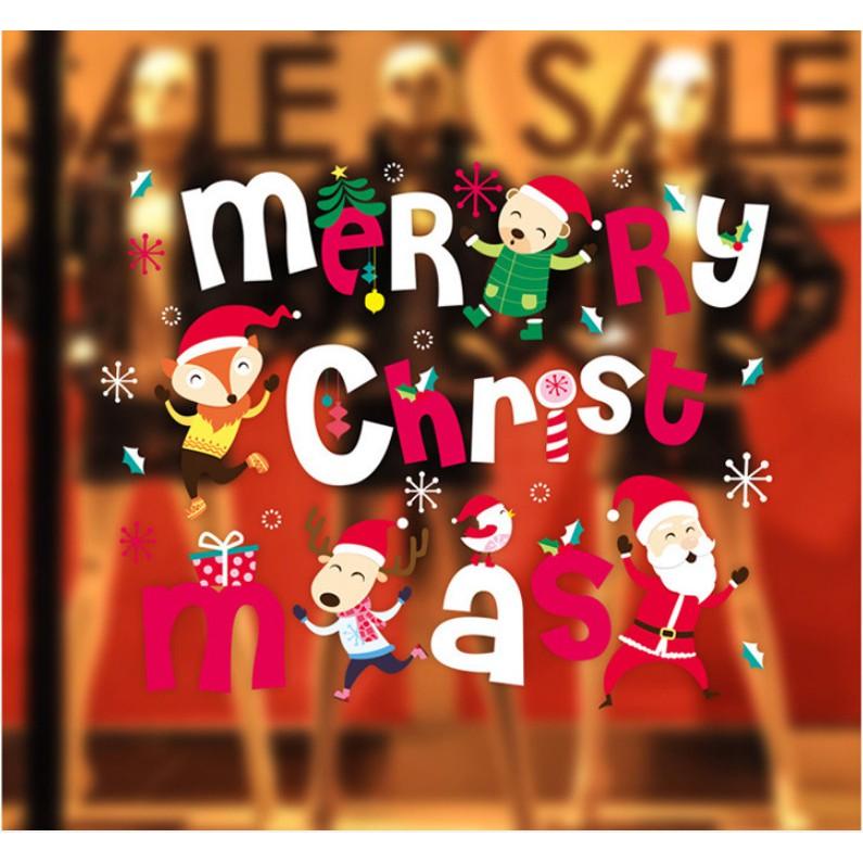Decal trang trí noel CHỮ MERRY CHRISMAST vui nhộn