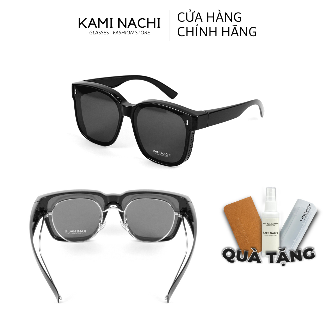 Gọng kính Shield Glasses chống phân cực, chống tia UV, có thể đeo cùng lúc với kính cận KAMI NACHI J10