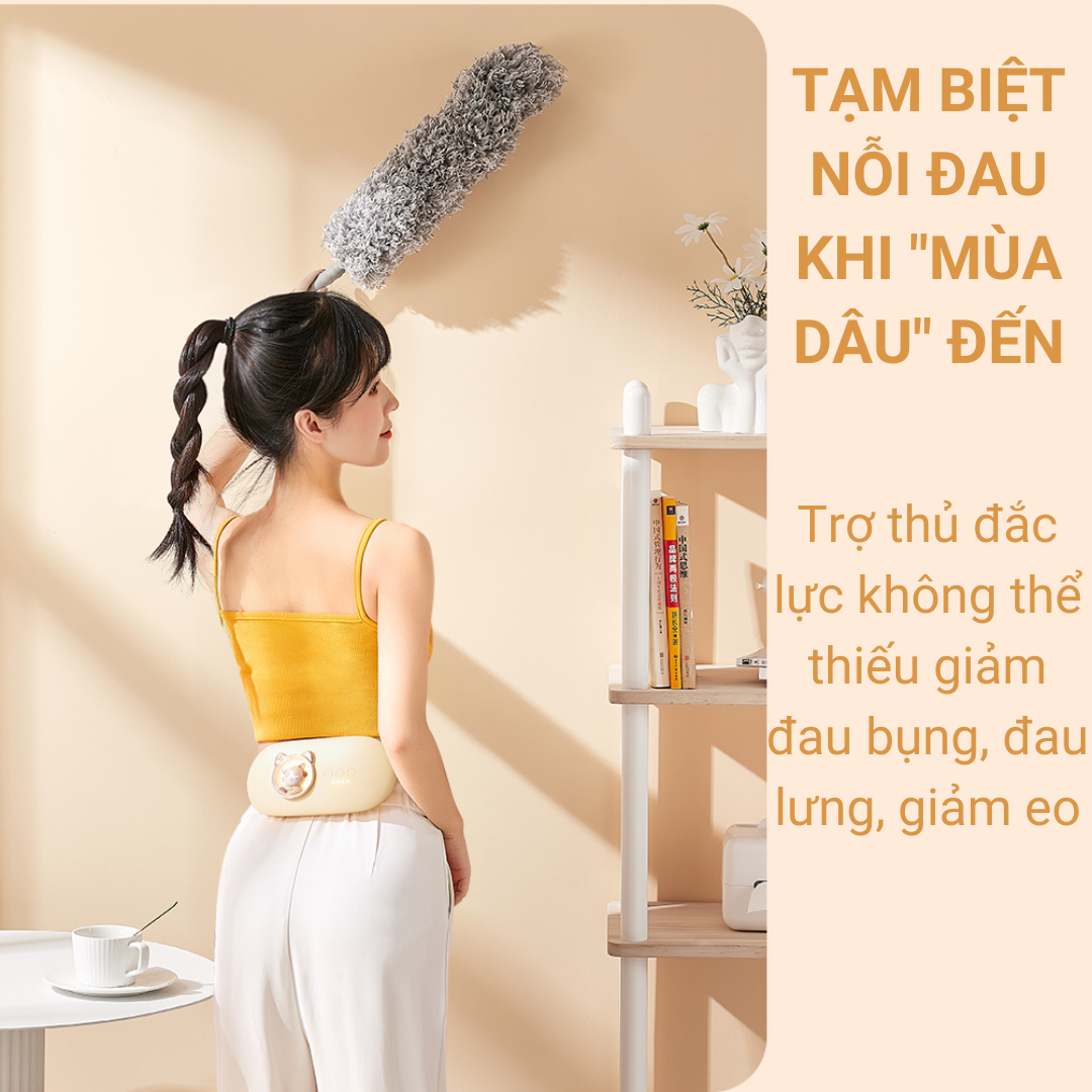 Đai Chườm Nóng Bụng Kinh FanHome, Máy Massage Làm Ấm Giảm Đau Bụng Kinh, Túi Chườm Bụng Kinh Giảm Đau Cho Phụ Nữ Đến Kì