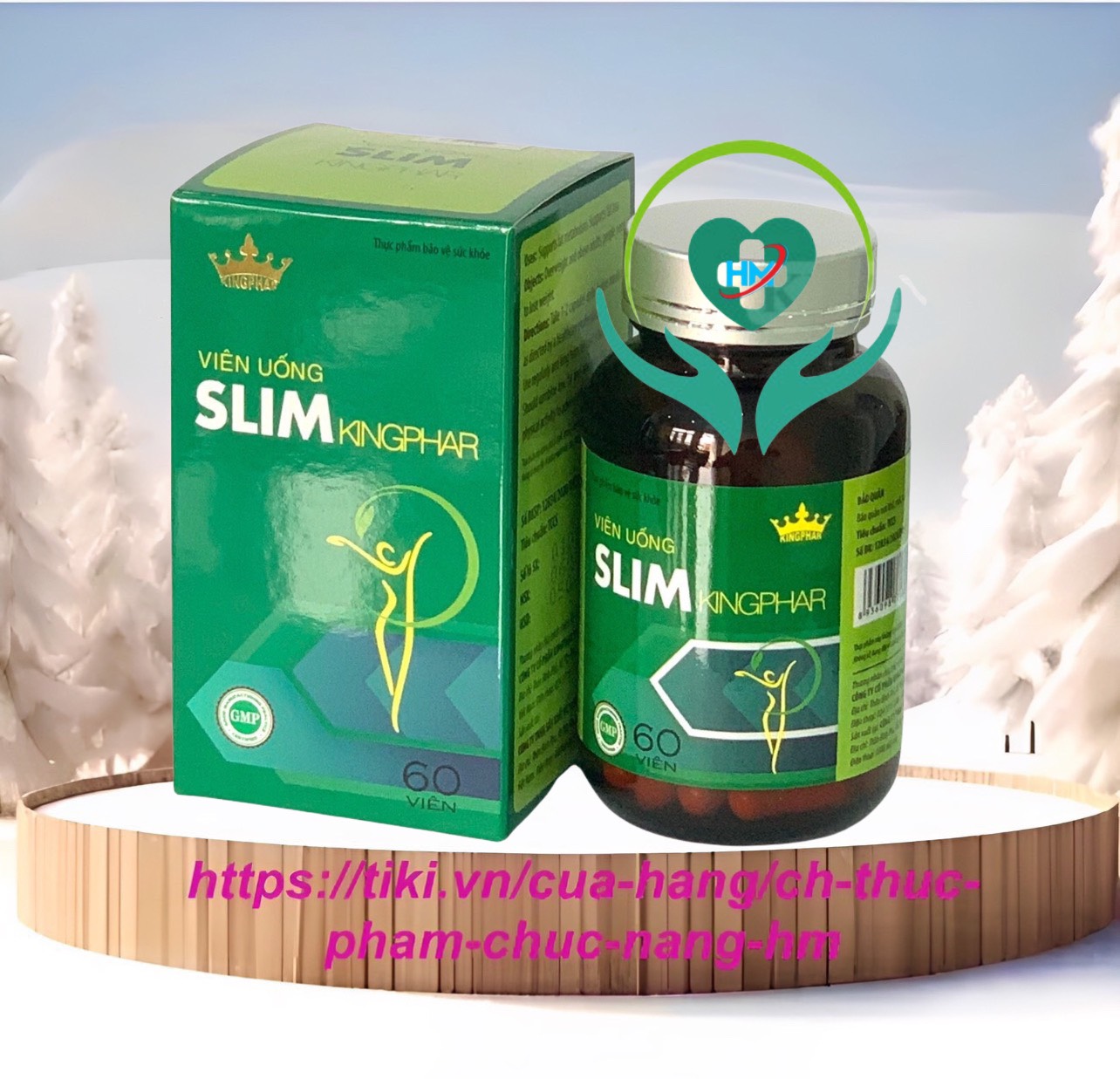 Viên uống Kingphar Slim, hộp 60v, dùng cho người thừa cân, béo phì