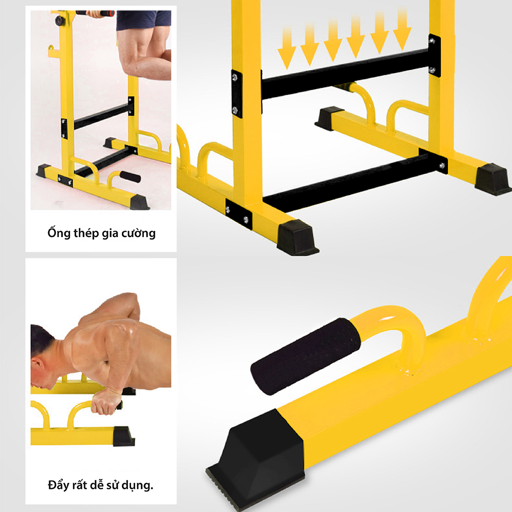 BG Bộ xà đơn, xà kép đa năng cao 1m9 cao cấp CHINNING DIPPING - YELLOW