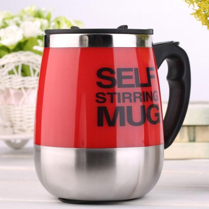 Côc tự khuấy T2K cốc pha cafe tự khuấy nhựa inox tay cầm /Cốc khuấy cafe ruột inox