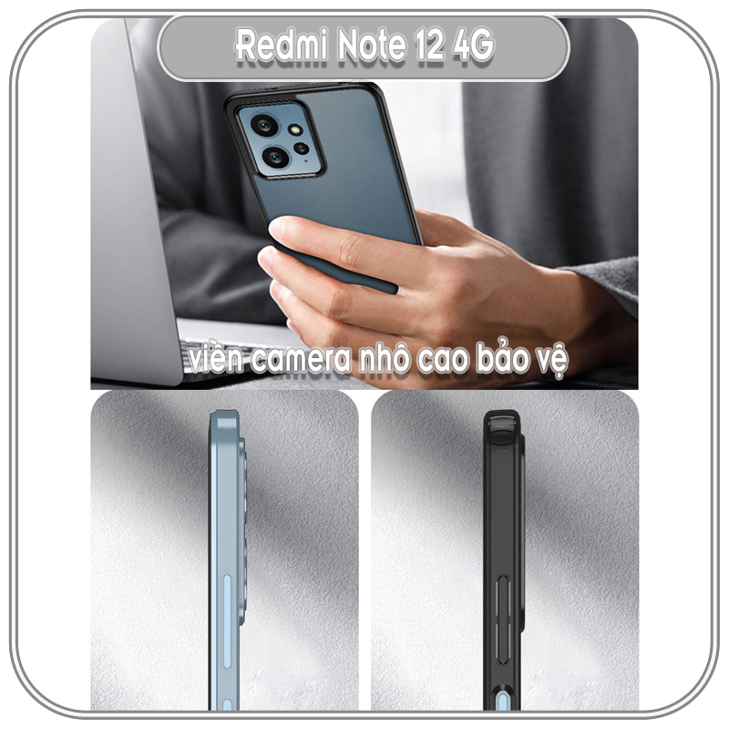 Ốp Lưng chống sốc wlons cho Redmi Note 12 4G, lưng PC không ố vàng
