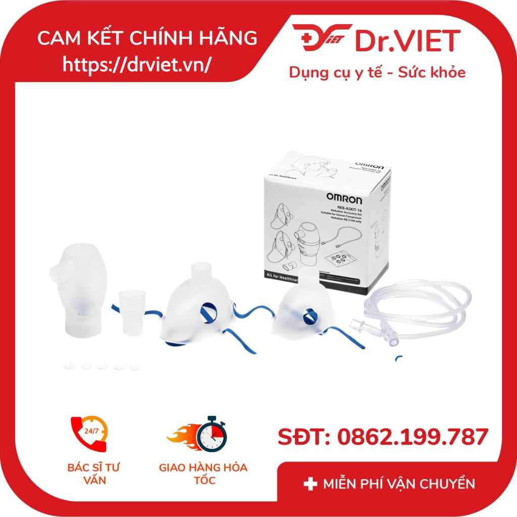 Bộ phụ kiện Omron NE-C106 chính hãng - Dùng cho máy xông khí dung OMRON NE-C106