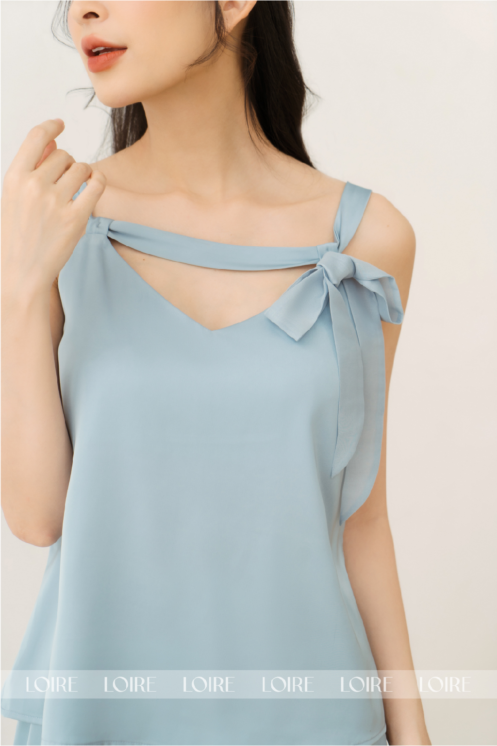 Bộ Đồ Ngủ Hai Dây Thắt Ngang Quần Culottes Loirechic BDN60