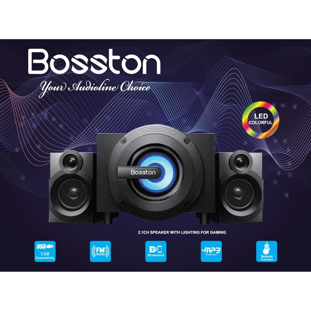 Loa vi tính 2.1 kiêm Bluetooth USB thẻ nhớ Bosston T3700-BT 25W led RGB 7 màu, nguồn 220V (Đen) - Nhất Tín Computer