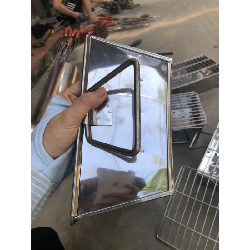 Bếp nướng than hoa inox, bếp nướng BBQ ngoài trời tặng kèm vỉ kích thước 60x23cm