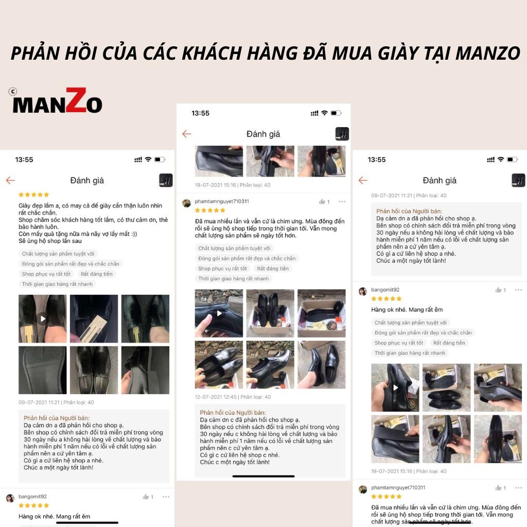 Giày da nam công sở tăng chiều cao – Giầy tây công sở da bò Manzo store – GT102