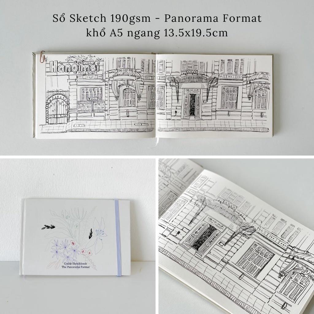 Sổ vẽ sketchbook A4 A5 Vuông 190gsm Crabit vẽ phác thảo màu chì