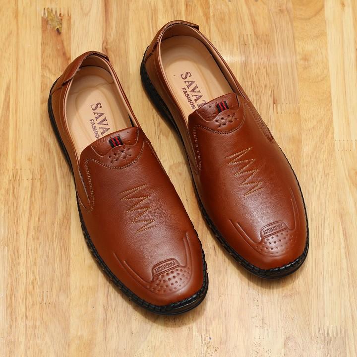 Giày lười nam chất liệu da bò DABO1
