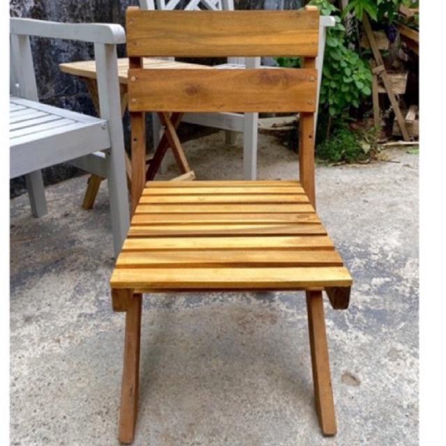 Ghế gỗ mini xếp dành cho cà phê ban công hoặc sân vườn, ghế câu cá