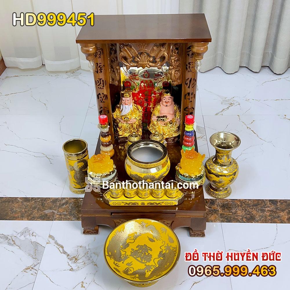 Bàn Thờ Thần Tài Mái Bằng Cột Chữ HD999451