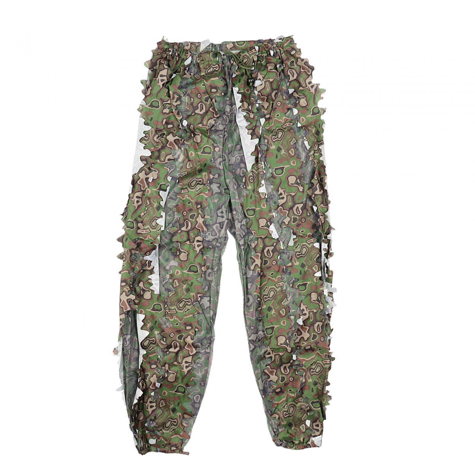 3D Leaves Ghillie Suit Set Woodland Hunting Jacket Pant Forest Adventure Clothes Summer Clothing Camouflage for Farming Hiking Jungle Adults