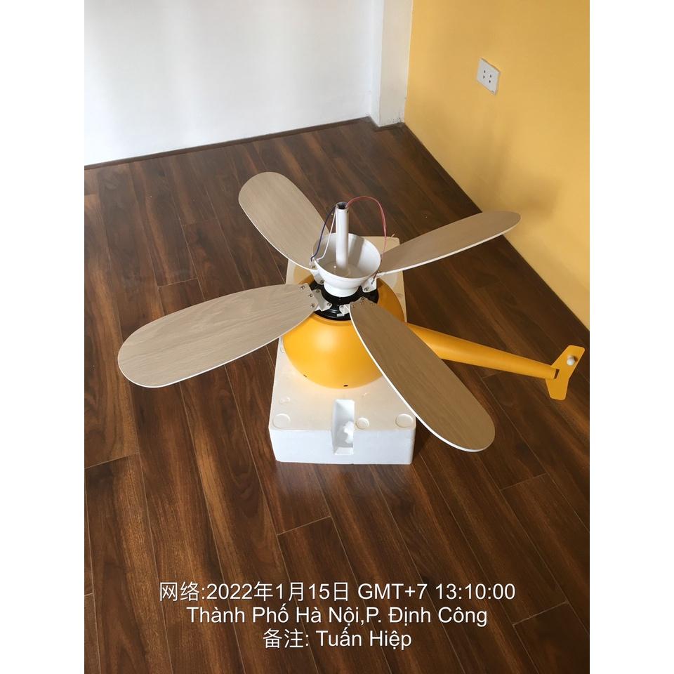 Quạt trần đèn máy bay trực thăng lõi đồng trang trí phòng cho bé,nhà hàng,quán cafe,động cơ Dc đèn led 3 màu ánh sáng