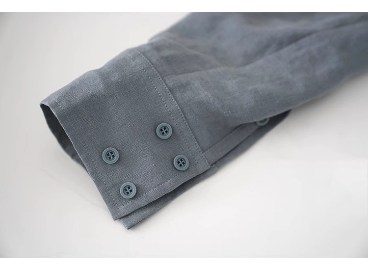 Set sơ mi quần đùi form rộng trẻ trung phong cách vintage Hàn Quốc, chất linen mềm mát màu xám ghi Đũi Việt