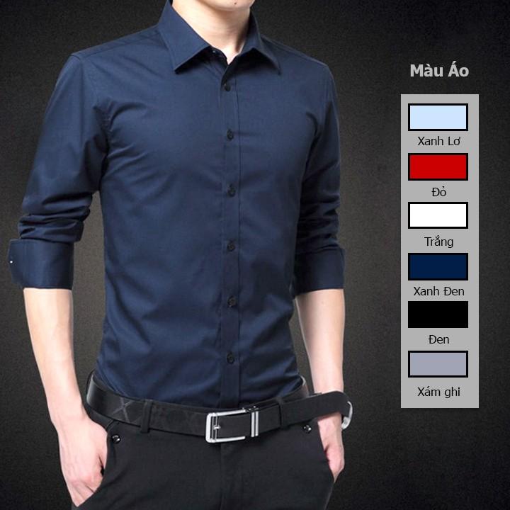 Áo Sơ Mi Nam Dài Tay Vải Lụa Thái Không Bị Nhăn