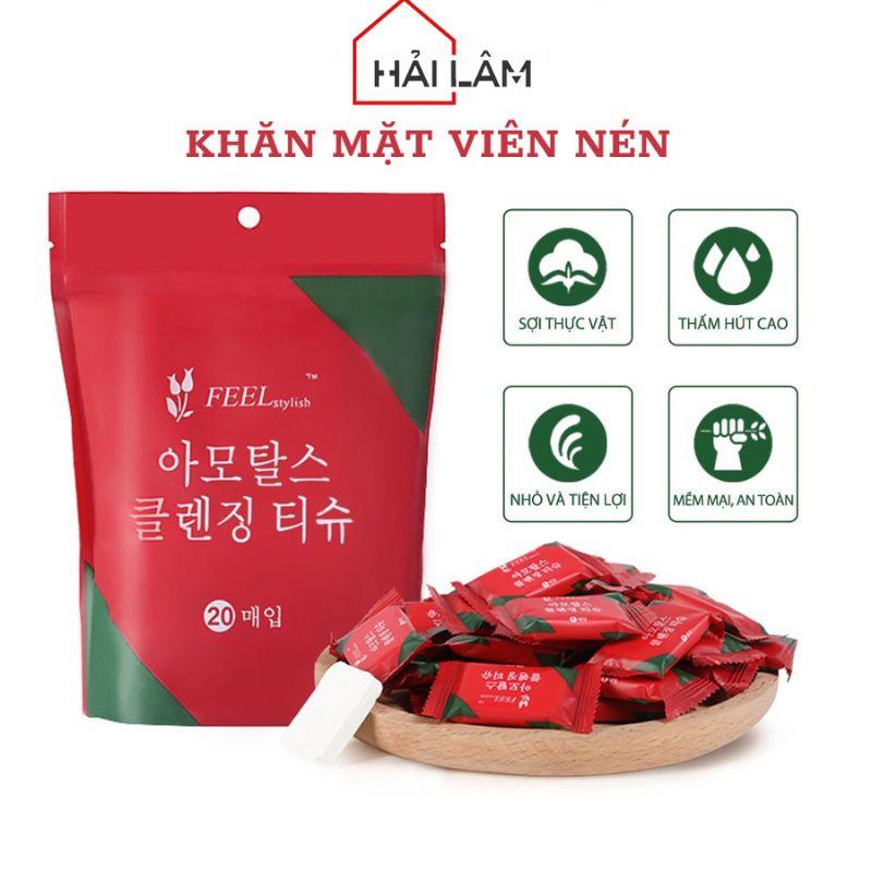 Khăn mặt nén hình viên kẹo Hàn Quốc, khăn nén du lịch dùng 1 lần