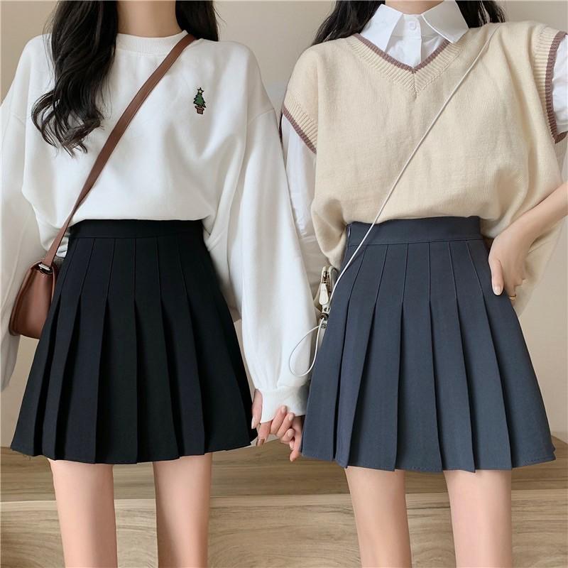 Chân váy xếp ly ngắn trên gối 3 màu