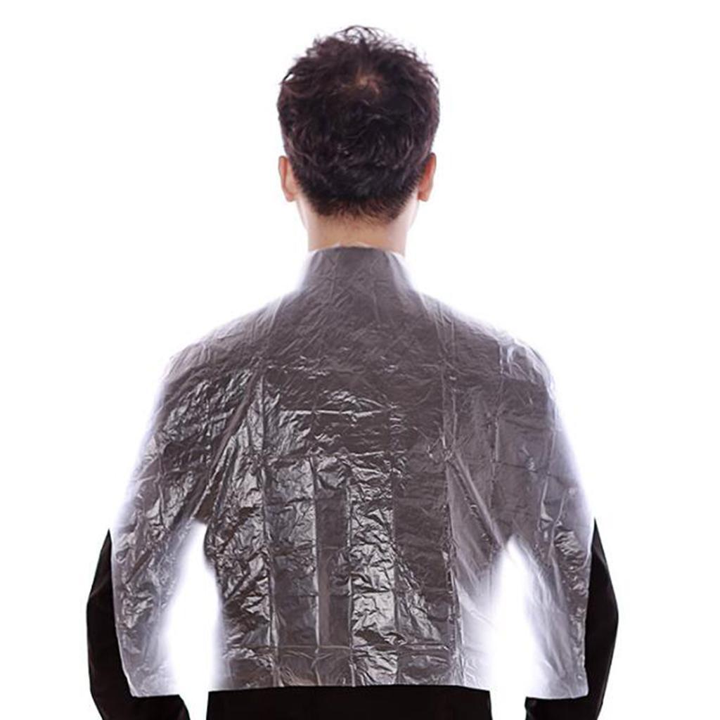 200pcs Disposable Hair Cutting Cape Salon Gown Barber Shop Capes Transparent